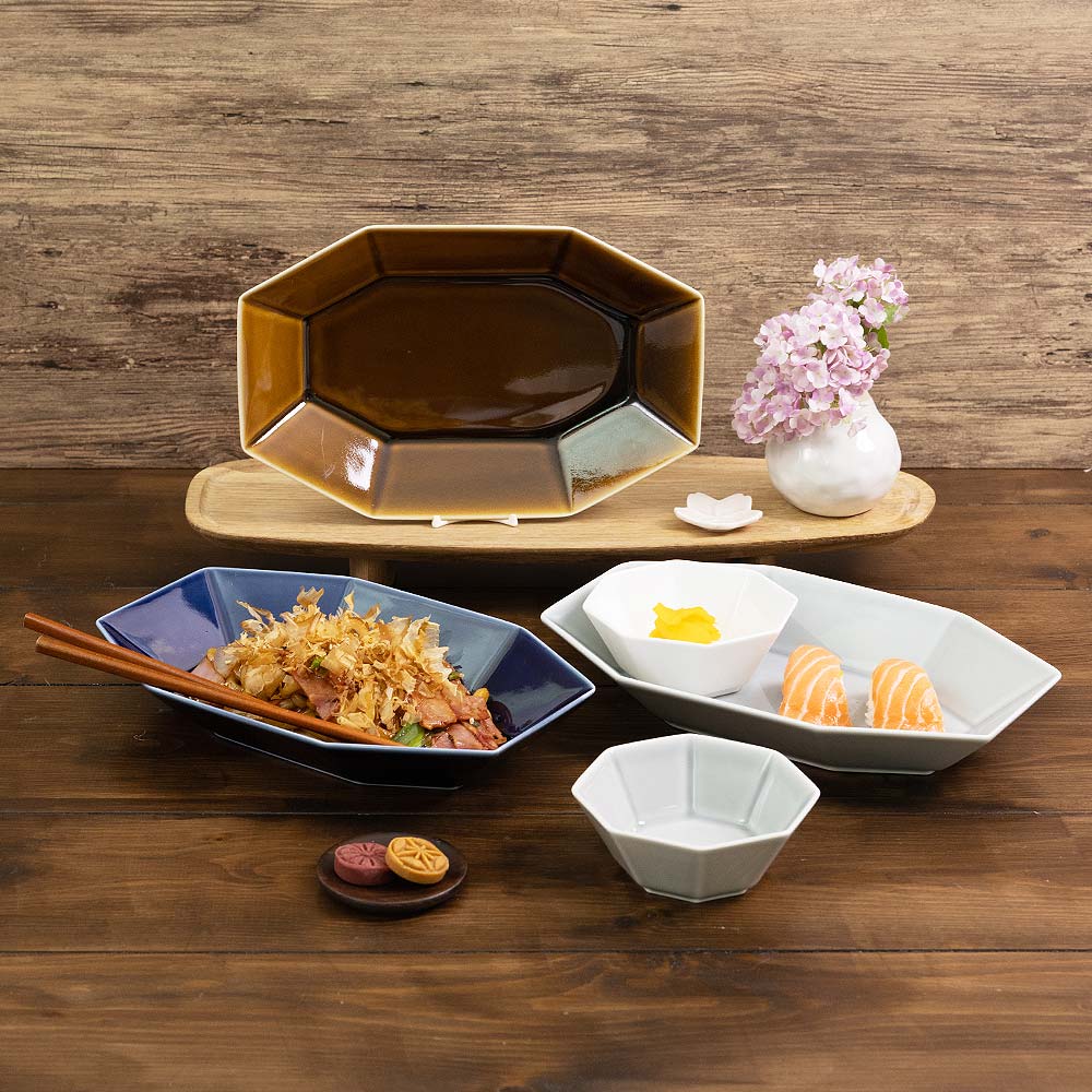 상고 오쿠토 팔각 일본 접시 (선택)